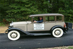 Dr. Henry Nelson in his vintage car representing HCHS in Glen Allen Day Parade.
