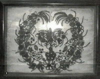 Elaborate framed Victorian wreath of woven hair (approximately 30