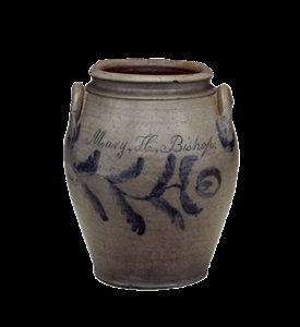 American stoneware pot, part of Museum of Early Southern Decorative Arts collection.