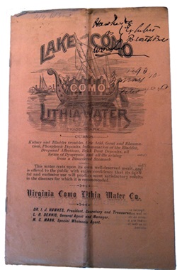 Pamphlet about Lake Como water.