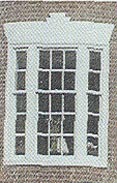 Jack arch over window of Federal house, 1776-1820.