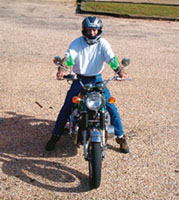 Wayne Mallory on his vintage motorcycle, Glen Allen Day, 2003.