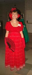 Linda Salter dressed for Colonial Dance.