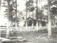 The waiting station at the end of the Seven Pines line about 1890.  The engine can be seen beside the shed.