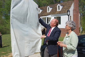 Unveiling of historical marker placed at Cedar Hill by Henrico County.