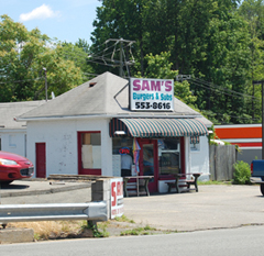 Sam's is typical of roadside eateries that lined Route 1 in an earlier time.