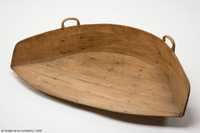 Threshed grain would be placed inside a winnowing basket such as this one.