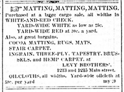 Oil cloth ad in Richmond Times Dispatch May 29 1872.