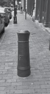Cannon repurposed as bollard at northwest corner of East Cary Street and Virginia Street.