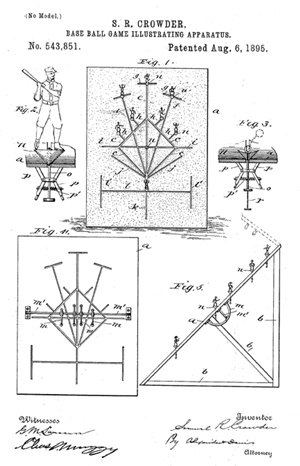 Baseball patent for Samuel R. Crowder.