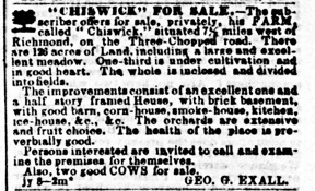 Cheswick House for sale ad.