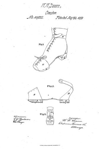 Diagram of Overshoe for WW Swann's patent.