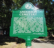 Anderson Cemetery Historical Marker.