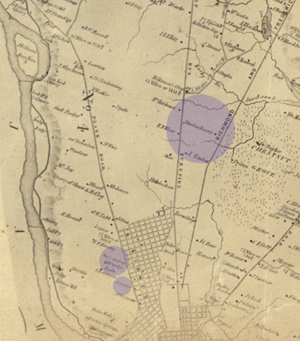 Map of early Henrico County nurseries.