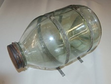 Side View of Vintage Glass Minnow Trap.