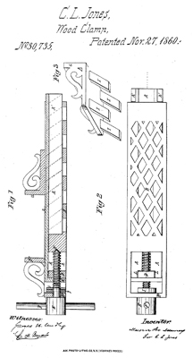 Wood clamp patent diagram.