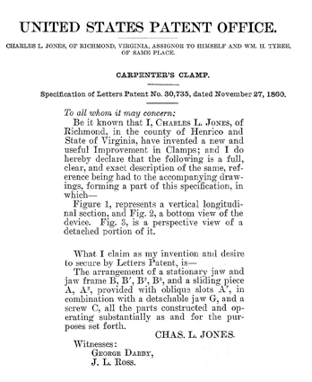 Wood clamp patent.