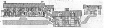 An artist's reconstruction of Curles Neck manor house in the 1700s, Varina District, Henrico County, Virginia.