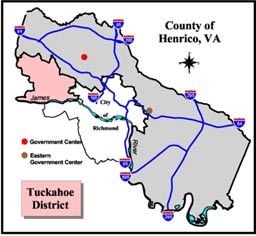 Tuckahoe District Map, Henrico County, Virginia