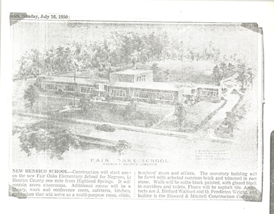 Article about new brick school construction. Article about new brick school construction.