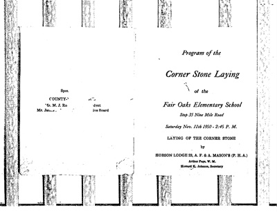 Corner Stone Laying Program 1950 Page 1. Corner Stone Laying Program 1950 Page 1.