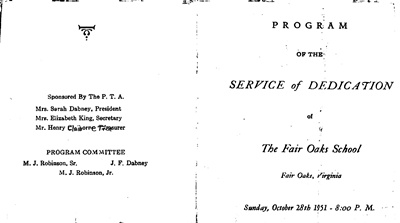 Dedication Program 1951 Page 1. Dedication Program 1951 Page 1.