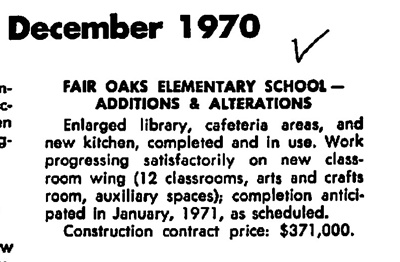 Additions to Fair Oaks, 1970-71. Additions to Fair Oaks, 1970-71.