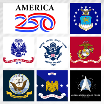US Military Flags.