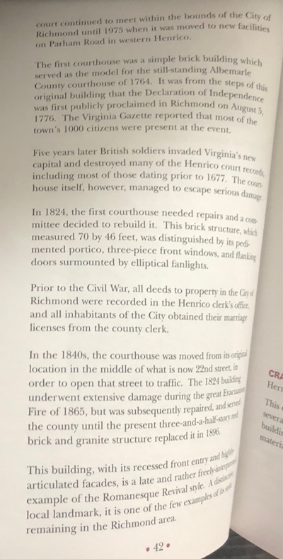 Additional Information About Henrico's Old Courthouse.
