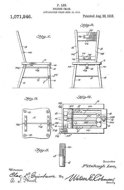 Folding Chair Patent Diagram.