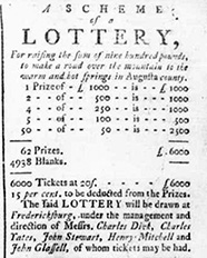 Lottery ad, 1768.