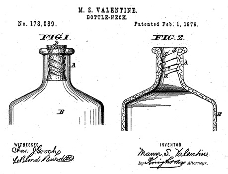 Bottle improvement patent diagram, 1876.