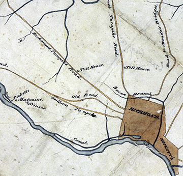 1819 map showing Richmond Turnpike.