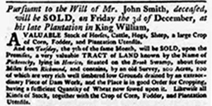 Virginia Gazette article October 14 1773.